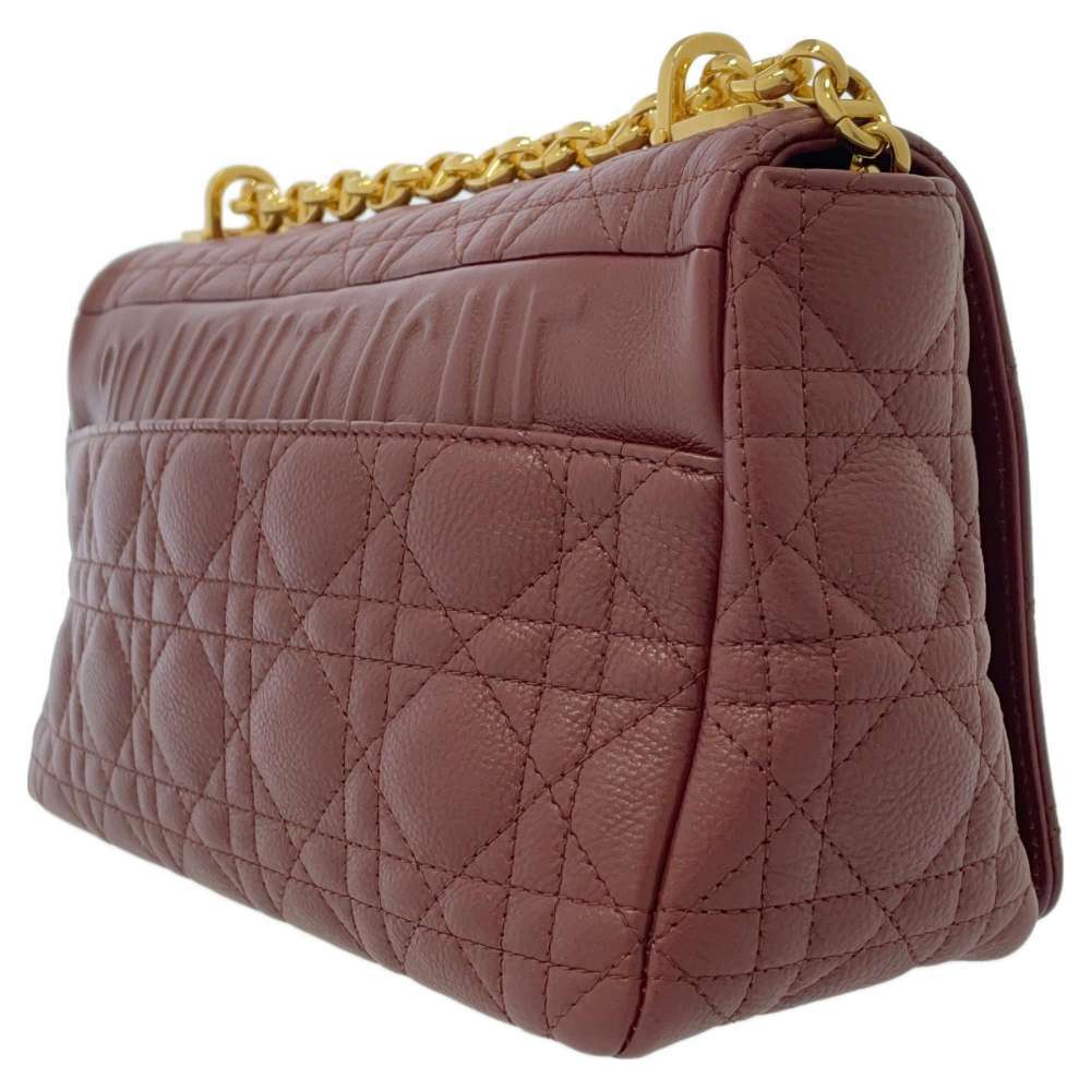 Christian Dior Chain Shoulder Bag Caro Cannage Bordeaux Red - Picture 2 of 12